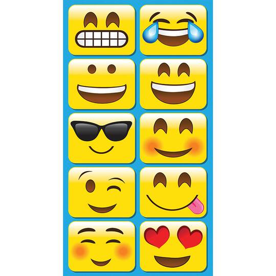 Ashley Productions Non-Magnetic Mini Emotions Icons Whiteboard Erasers, 3 Packs of 10